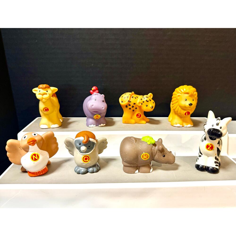 Fisher Price Little People 8 alphabet animals set 3 preowned zoo safari jungle